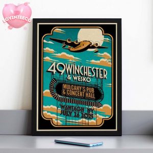 49 Winchester Music Poster At Mulcahy’s Pub In Wantagh NY With Vintage Airplane Artwork July 26 2025 Home Decor Poster Canvas