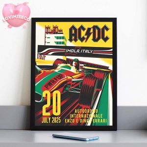 ACDC Power Up Concert Poster at Autodromo Internazionale Enzo e Dino Ferrari Imola Italy July 20 2025 Formula 1 Race Car Theme Home Decor Poster Canvas
