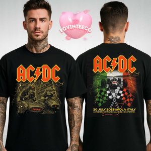 ACDC Power Up Tour 2025 ACDC Imola Italy Concert Racing Shirt July 2025 PWR UP Tour Tee Two Sides Unisex T-Shirt