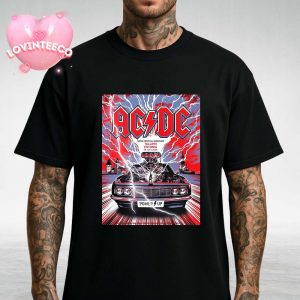 ACDC Tour Artwork At Song Festival Grounds In Tallinn Estonia On July 24 2025 Power Up Muscle Car Lightning Style Unisex T-Shirt
