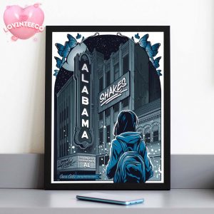 Alabama Shakes Music Poster At Coca Cola Amphitheater In Birmingham AL On July 26 2025 Night Street Scene With Girl And Butterflies Home Decor Poster Canvas