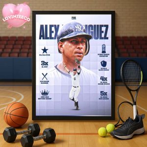 Alex Rodriguez Yankees Tribute Art With Career Achievements In Hall Legacy Style Home Decor Poster Canvas