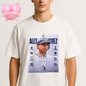 Alex Rodriguez Yankees Tribute Art With Career Achievements In Hall Legacy Style Unisex T-Shirt