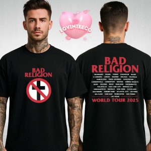 Bad Religion Cross Buster Tour Shirt World Tour 2025 Punk Rock Band Tee With Back Print Concert Dates Anti Religion Logo Graphic Two Sides Unisex T-Shirt