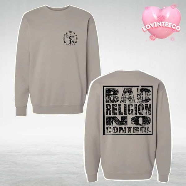 Bad Religion No Control Crewneck Sweatshirt Punk Rock Band Merch Mono Graphic Two Sides Unisex T-Shirt