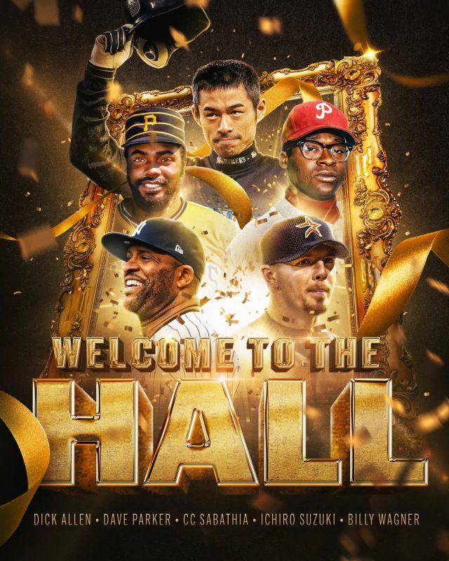 Baseball Hall of Fame Class of 2025 Poster With Dick Allen Ichiro Suzuki CC Sabathia Dave Parker Billy Wagner