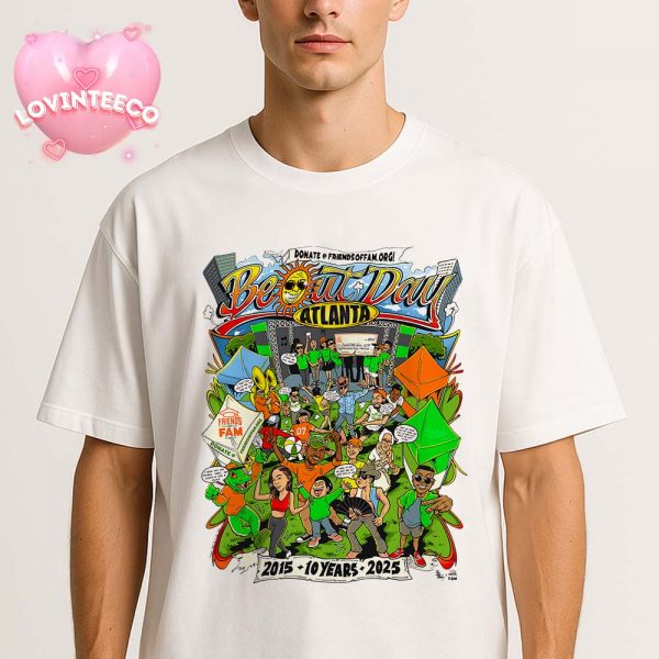 Be Out Day Atlanta 2025 10 Year Anniversary Tee Colorful Event Graphic Unisex T-Shirt