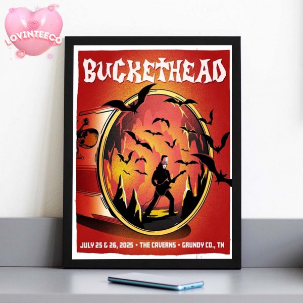 Buckethead Concert Visual Print At The Caverns In Grundy County Tennessee On July 25 And 26 2025 Home Decor Poster Canvas