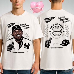 CC Sabathia HOF 52 Tribute Print Yankees Legend Retro Baseball Art Two Sides Unisex T-Shirt