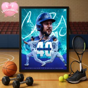 Cal Raleigh 40 Home Runs Poster MLB Record Sports Art 2025 Limited Edition Home Decor Poster Canvas