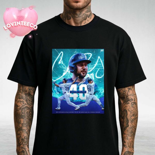 Cal Raleigh 40 Home Runs Poster MLB Record Sports Art 2025 Limited Edition Unisex T-Shirt