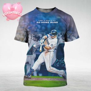 Cal Raleigh First Catcher 40 HR Poster Baseball Milestone Artwork 2025 All Over Print Shirt