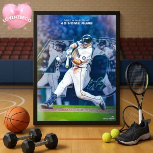 Cal Raleigh First Catcher 40 HR Poster Baseball Milestone Artwork 2025 Home Decor Poster Canvas