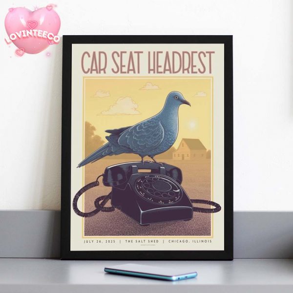 Car Seat Headrest Poster At The Salt Shed In Chicago Illinois On July 26 2025 Pigeon Vintage Telephone Art Home Decor Poster Canvas