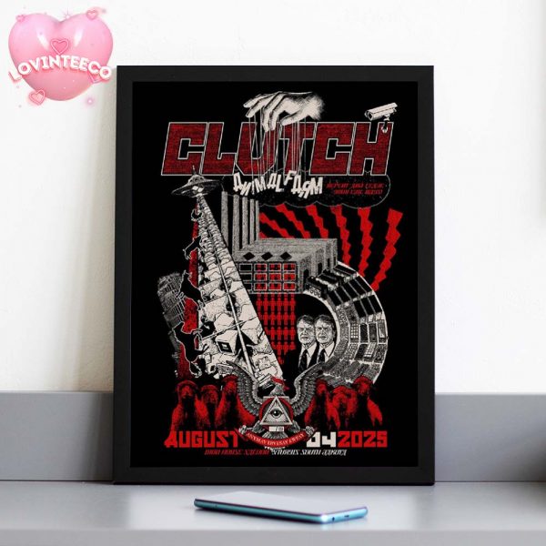 Clutch Poster At Iron Horse Saloon In Sturgis South Dakota On August 4 2025 Animal Farm Theme Tour Home Decor Poster Canvas