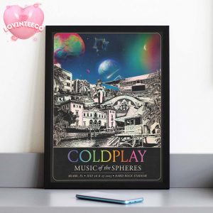 Coldplay Music Of The Spheres Art Print In Miami Florida On July 26 2025 Surreal City Planet Dreamscape Home Decor Poster Canvas