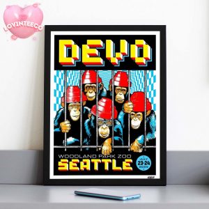 Devo Poster At Woodland Park Zoo In Seattle On July 23 2025 Chimpanzee Band Retro Pop Art Home Decor Poster Canvas