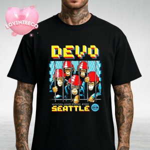 DEVO Poster At Woodland Park Zoo In Seattle On July 23 2025 Chimpanzee Band Retro Pop Art Unisex T-Shirt