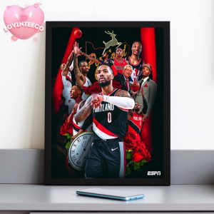 Damian Lillard Poster Trail Blazers Homecoming Portland NBA Season 2025 Basketball Art Career Tribute Wall Decor for Fans and Collectors Home Decor Poster Canvas