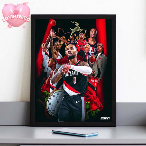 Damian Lillard Poster Trail Blazers Homecoming Portland NBA Season 2025 Basketball Art Career Tribute Wall Decor for Fans and Collectors Home Decor Poster Canvas