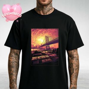 Dave Matthews Band Bridge Sunset Tour Art In Camden New Jersey With Vibrant Sky – July 26 2025 Unisex T-Shirt