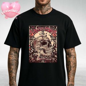 Dave Matthews Band Poster At Bank Of New Hampshire Pavilion In Gilford NH On July 22 2025 Skull Butterfly Artwork Unisex T-Shirt