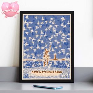 Dave Matthews Band Poster At Bank Of New Hampshire Pavilion In Gilford New Hampshire With Birds And Lighthouse Art July 23 2025 Home Decor Poster Canvas