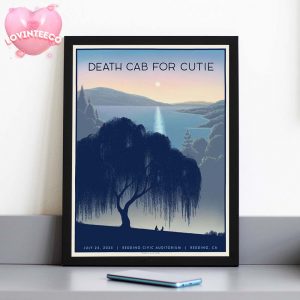 Death Cab For Cutie Live Show Print At Redding Civic Auditorium In Redding CA On July 25 2025 With Sunset Lake Scene Home Decor Poster Canvas