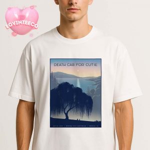 Death Cab For Cutie Live Show Print At Redding Civic Auditorium In Redding CA On July 25 2025 With Sunset Lake Scene Unisex T-Shirt
