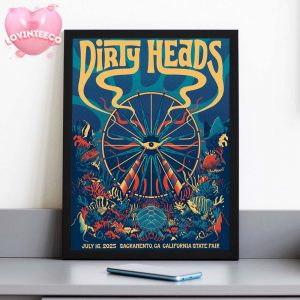 Dirty Heads Poster California State Fair 2025 Sacramento Underwater Psychedelic Wheel Eye Art Reggae Rock Concert Print for Collectors Home Decor Poster Canvas