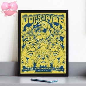 Dogs In A Pile Poster At Dillon Amphitheater In Dillon Colorado On July 28 2025 Bulldog Illustration Theme Home Decor Poster Canvas