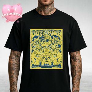 Dogs In A Pile Poster At Dillon Amphitheater In Dillon Colorado On July 28 2025 Bulldog Illustration Theme Unisex T-Shirt