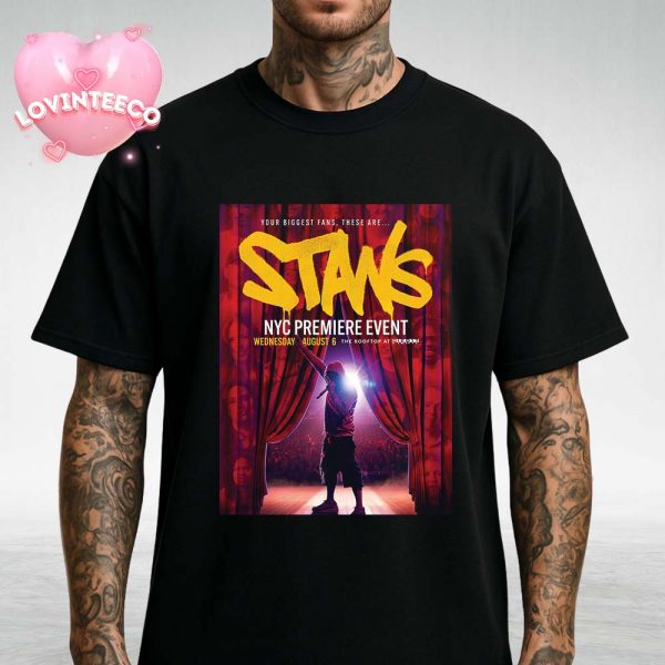 Eminem Stans Poster At Pier 17 In New York NY On August 6 2025 Premiere Event Hip Hop Theme Unisex T-Shirt