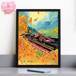 Scuderia Ferrari F1 Poster Belgium Grand Prix At Spa-Francorchamps On July 27 2025 Floral Art Style Home Decor Poster Canvas