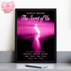 Gracie Abrams Poster At Madison Square Garden In New York NY On July 28 2025 Secret Of Us Tour Highlight Home Decor Poster Canvas