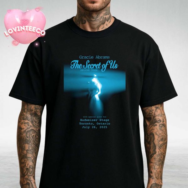 Gracie Abrams Tour Poster At Budweiser Stage In Toronto Ontario On July 26 2025 With Blue Spotlight Photography Aesthetic Unisex T-Shirt
