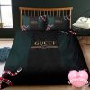 Gucci With Minne Mouse Logo Vintage Monogram Background Bedding Set