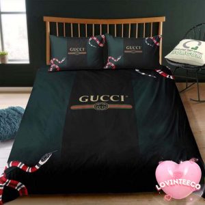 Gucci Snake Luxury Logo Monogame Brand Bedding Set