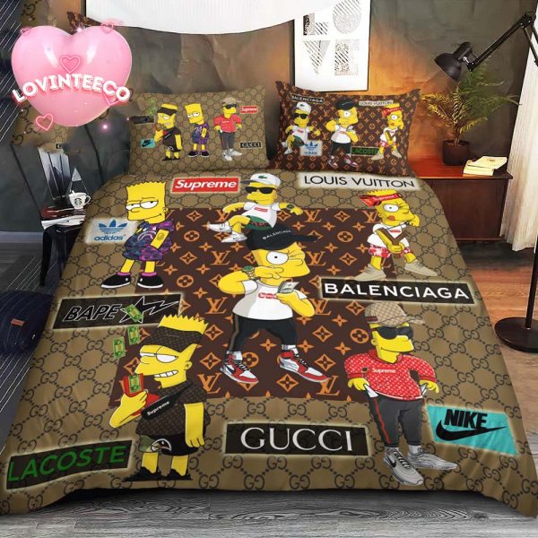 Gucci x Nike x Louis Vuitton Luxury Bedding Sets Duvet Cover Bedroom