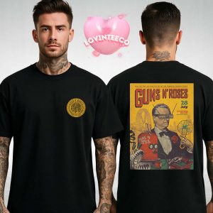 Guns N Roses Black T-Shirt At Luxembourg Open Air In Luxembourg City LU On July 28 With Vintage Sci-Fi Poster Design 2025