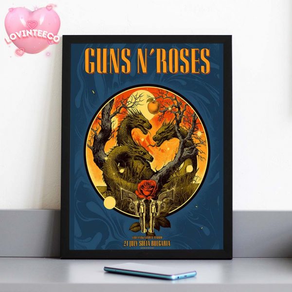 Guns N Roses Concert Poster At Vasil Levski Stadium In Sofia Bulgaria On July 21 2025 Dragon Fantasy Artwork Home Decor Poster Canvas