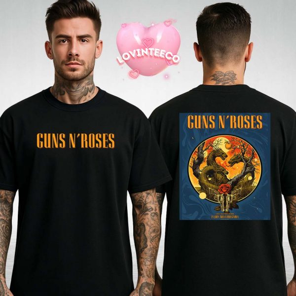 Guns N Roses Concert Poster At Vasil Levski Stadium In Sofia Bulgaria On July 21 2025 Dragon Fantasy Artwork Two Sides Unisex T-Shirt