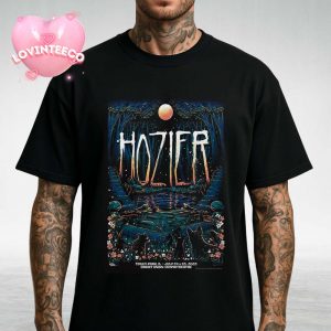 Hozier Poster At Credit Union Amphitheatre In Tinley Park Illinois On July 25 2025 Forest Wolves Moonlight Art Unisex T-Shirt
