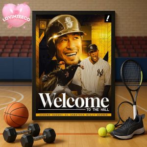 Ichiro Suzuki Hall of Fame Poster At MLB In 2025 Welcome To The Hall With Sabathia And Wagner Home Decor Poster Canvas