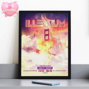 Illenium Poster At Bill Graham Civic Auditorium In San Francisco California On 11 12 18 19 July 2025 With Phoenix And Golden Gate Bridge Home Decor Poster Canvas