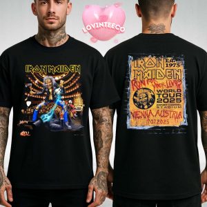Iron Maiden Vienna Merch Run For Your Lives World Tour 2025 At Ernst Happel Stadium In Vienna Austria On July 17 2025 Two Sides Unisex T-Shirt