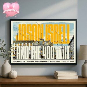 Jason Isbell And The 400 Unit Poster At Allianz Amphitheater In Richmond VA Featuring Vintage Architecture Design 2025 Home Decor Poster Canvas