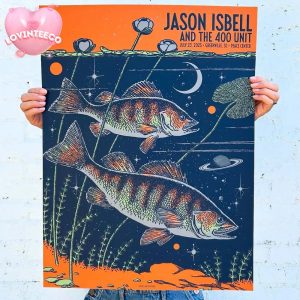 Jason Isbell And The 400 Unit Poster At Peace Center In Greenville SC On July 23 2025 Featuring Cosmic Fish Artwork Vintage Nature Style Home Decor Poster Canvas