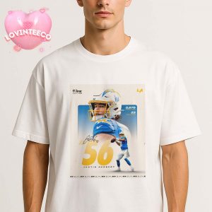 Justin Herbert NFL Top 100 Poster Ranked 56 for 2025 Season with LA Chargers NFL Season Unisex T-Shirt