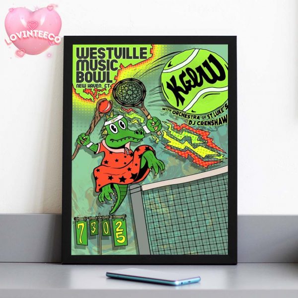 King Gizzard And The Lizard Wizard Merch Design At Westville Music Bowl In New Haven Connecticut 2025 Tennis Crocodile Theme Home Decor Poster Canvas